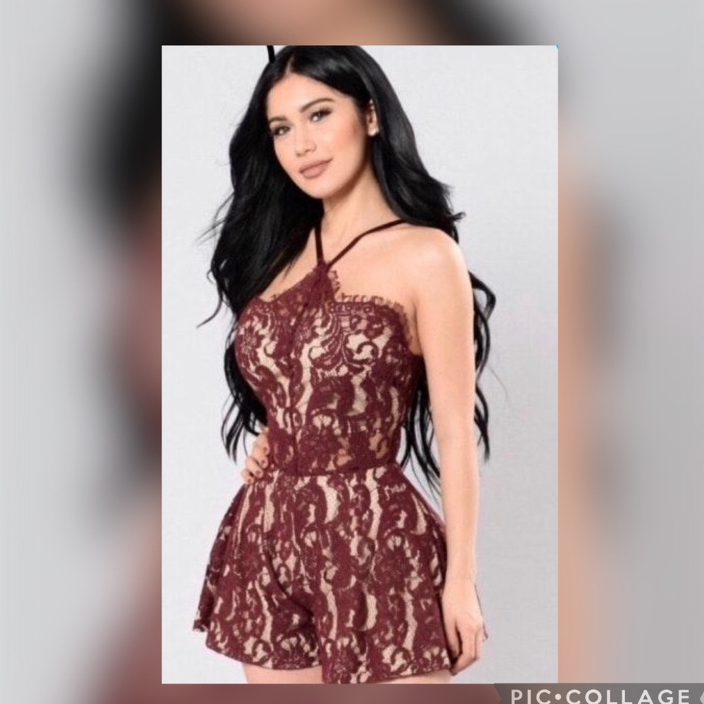Fashion Nova Lace Romper Sz L